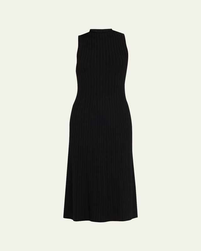 Sleeveless Cable-Knit Midi Dress